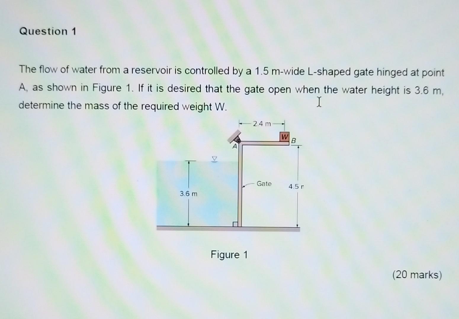 Solved Question 1 The flow of water from a reservoir is | Chegg.com