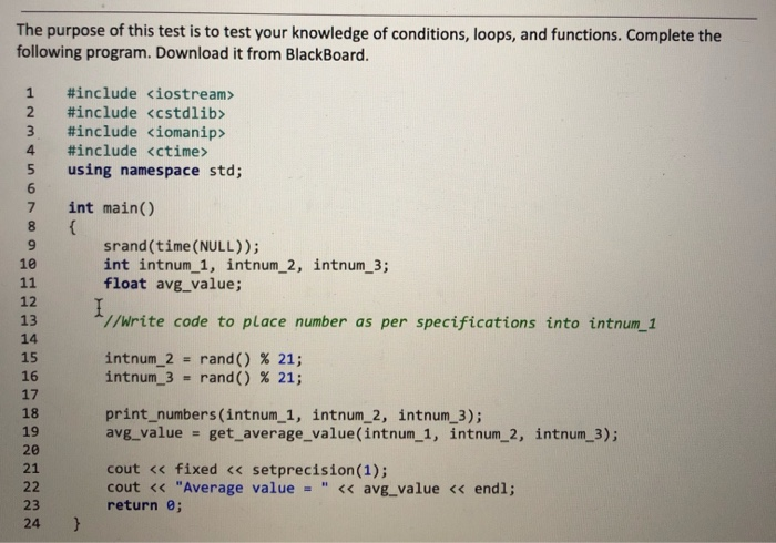 Solved The purpose of this test is to test your knowledge of | Chegg.com