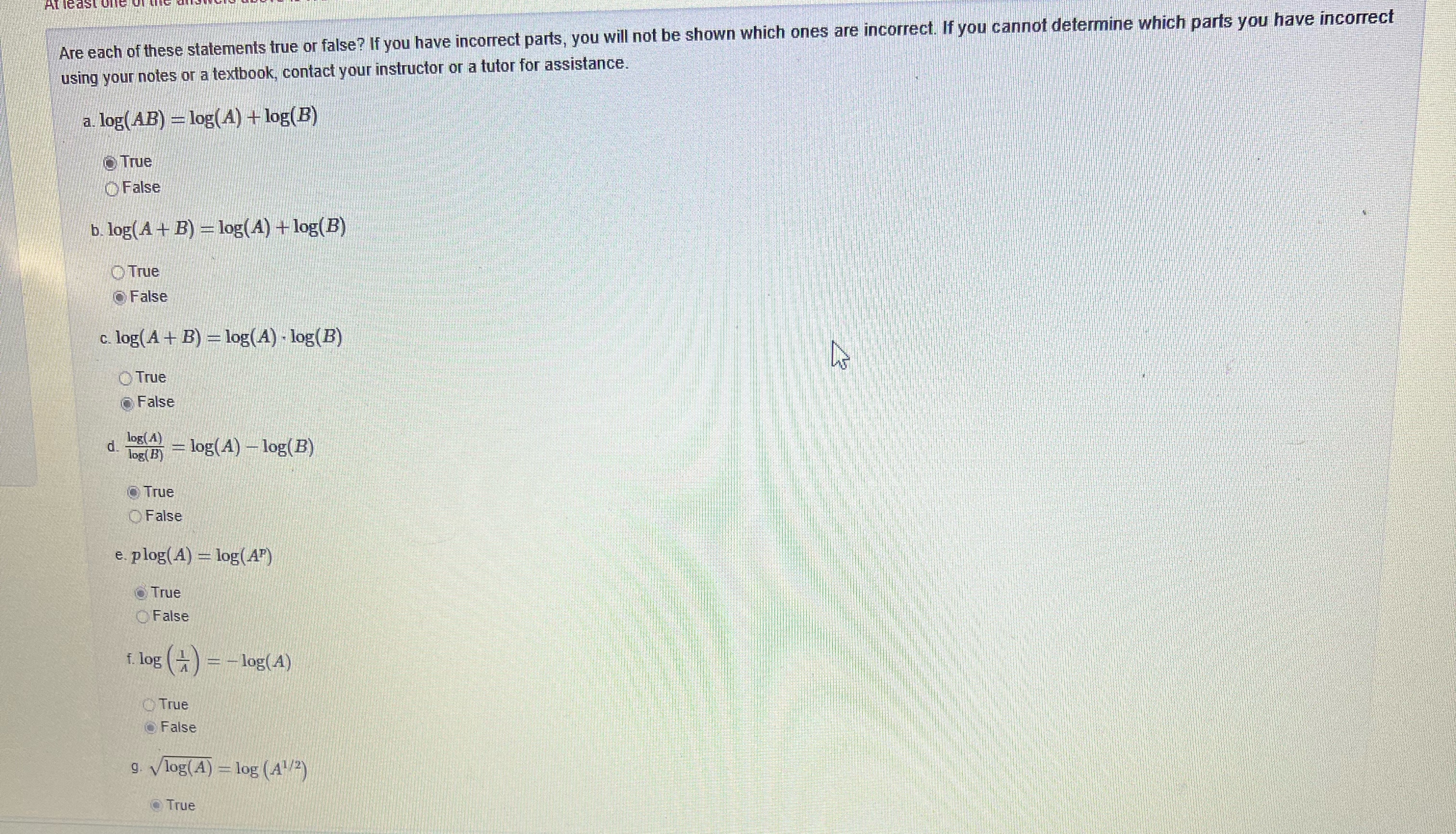 Solved Are each of these statements true or false? If you | Chegg.com