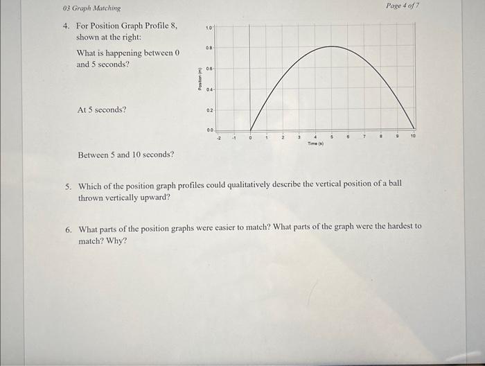 Solved 03 Graph Marching. Poge 4 of 7 4. For Position Graph | Chegg.com