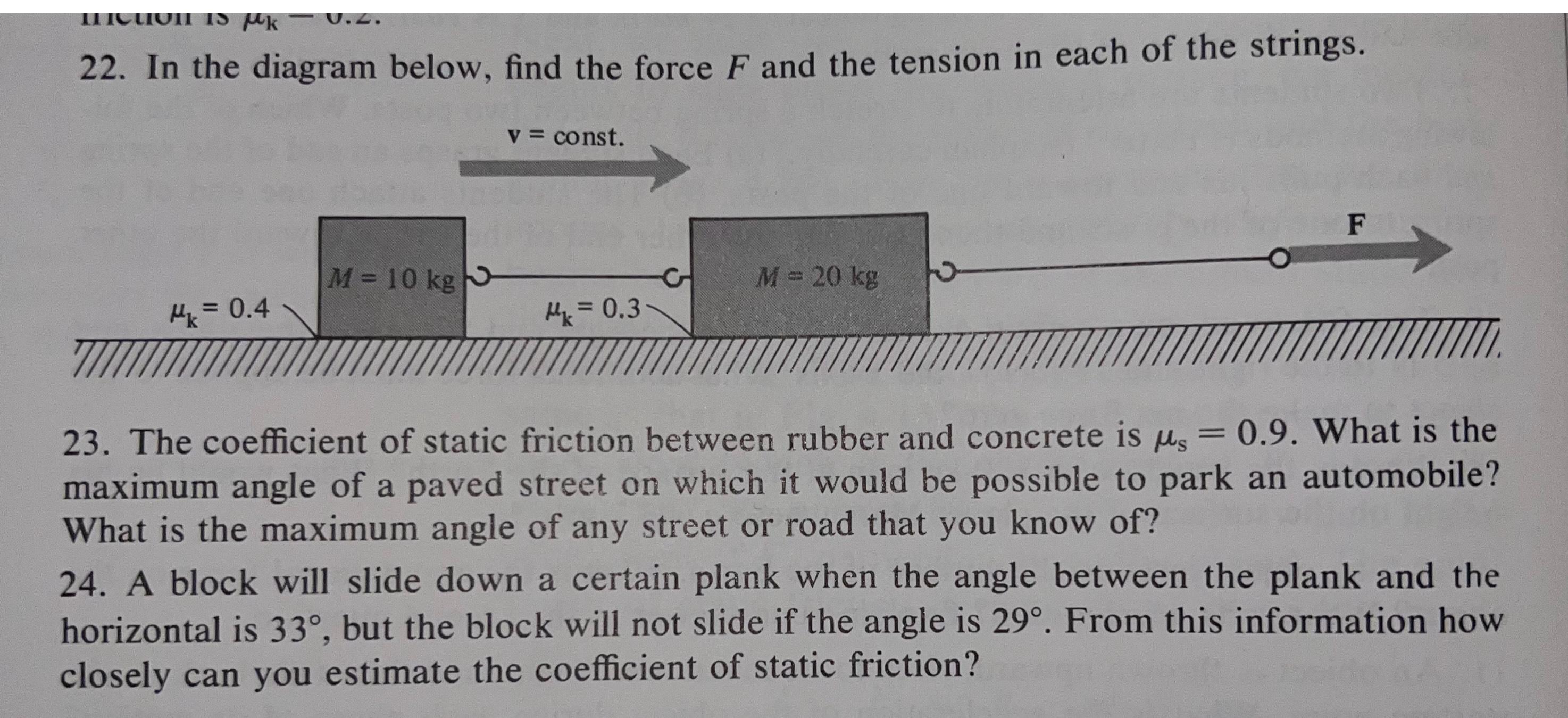 Solved 22. ﻿In the diagram below, find the force F and the | Chegg.com