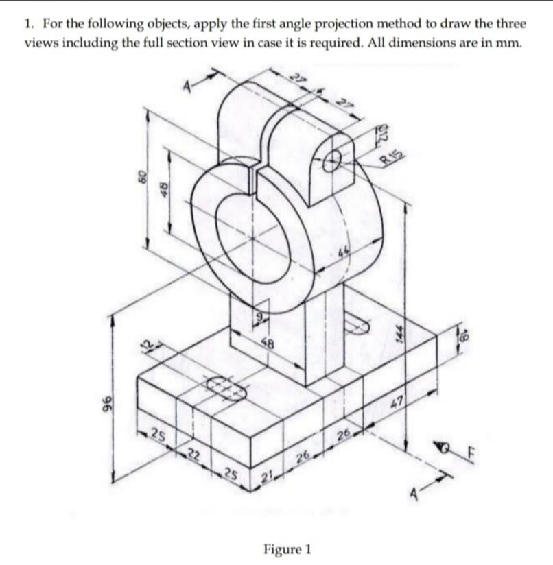 Solved 1. For the following objects, apply the first angle | Chegg.com