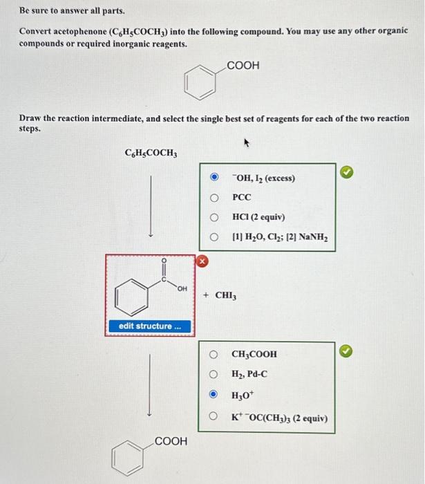 Solved Be Sure To Answer All Parts Convert Acetophenone