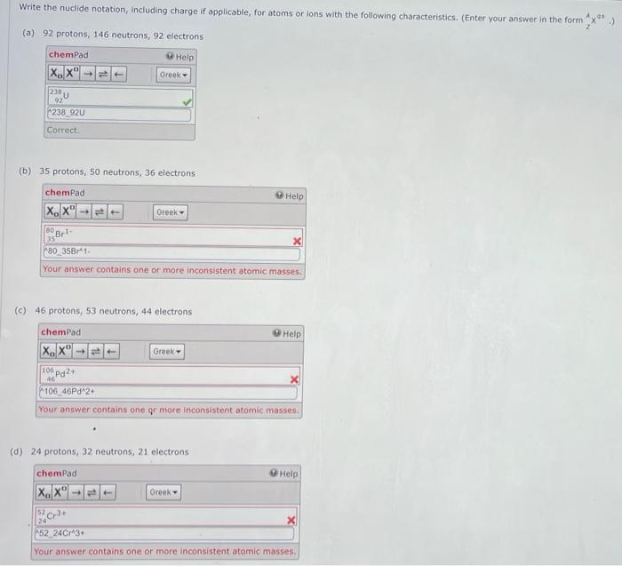 Solved Write The Nuclide Notation Including Charge If Chegg Com