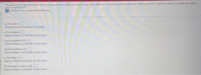 Solved Flood Death Dataand cirange and YCR cach the kon to | Chegg.com