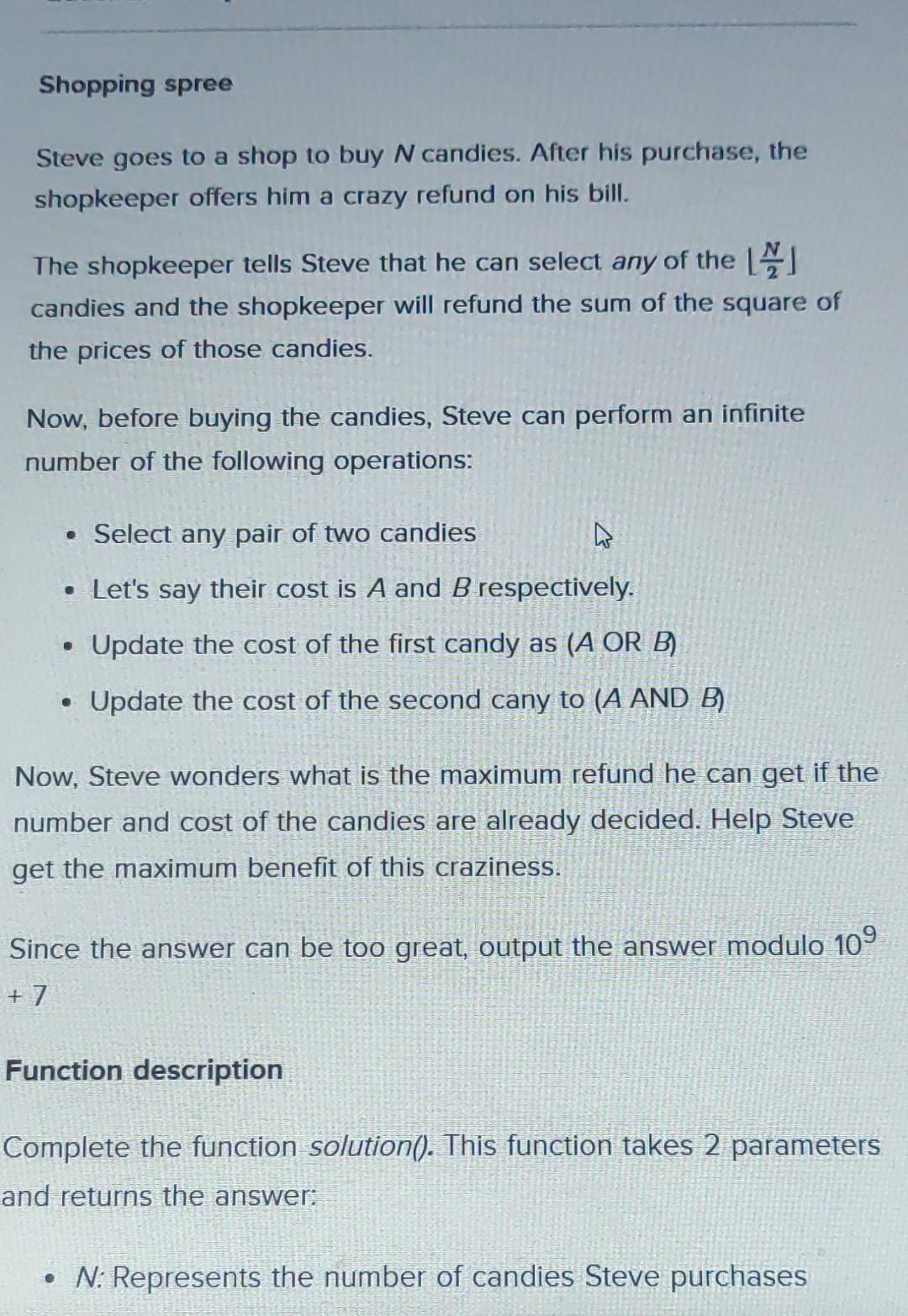 Shopping Spree Math Assignment Solved Question 11 Q Shopping spree Max. score: 100.00 Steve | Chegg.com