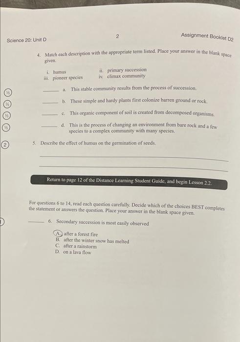 science 20 assignment booklet a1 answers