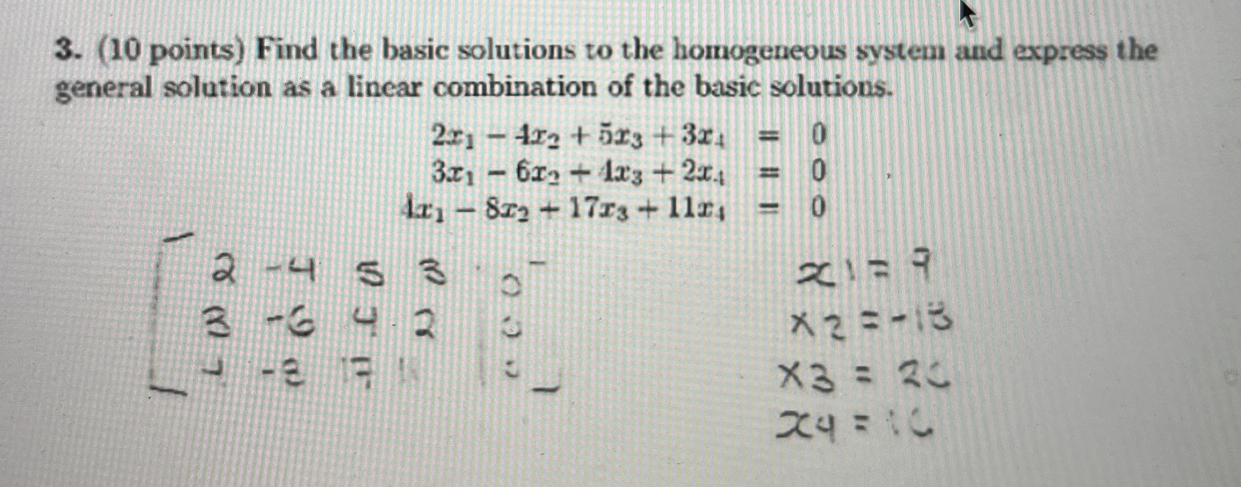 Solved (10 ﻿points) ﻿Find the basic solutions to the | Chegg.com