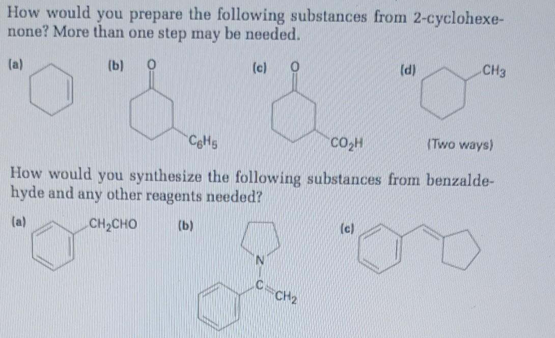 Solved How Would You Prepare The Following Substances From | Chegg.com