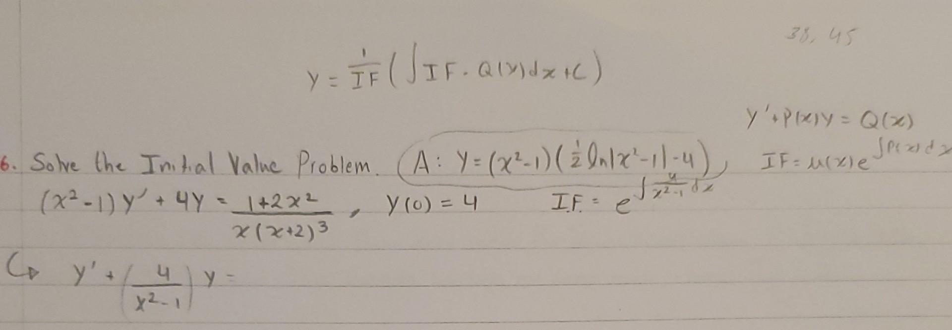 Solved solve the initial value problem (Linear Non | Chegg.com