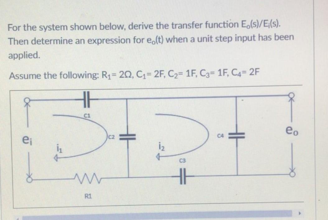Solved For the system shown below, derive the transfer | Chegg.com