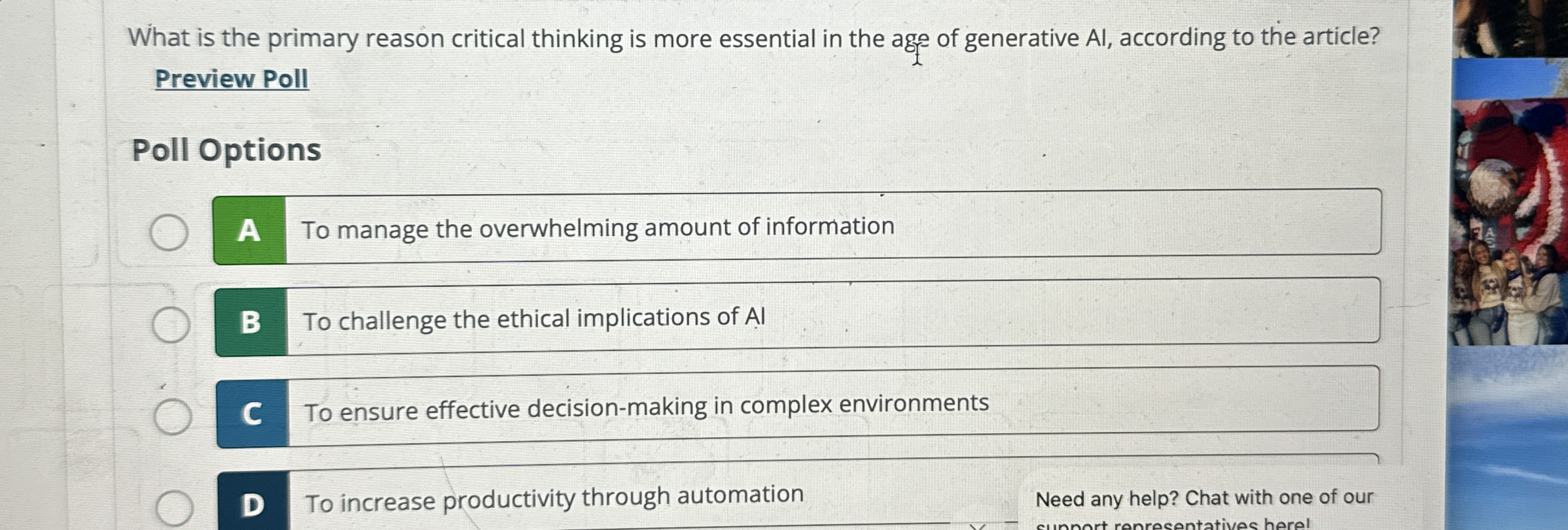 Solved What is the primary reason critical thinking is more | Chegg.com