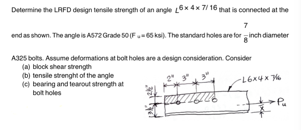 Solved Determine The LRFD Design Tensile Strength Of An | Chegg.com