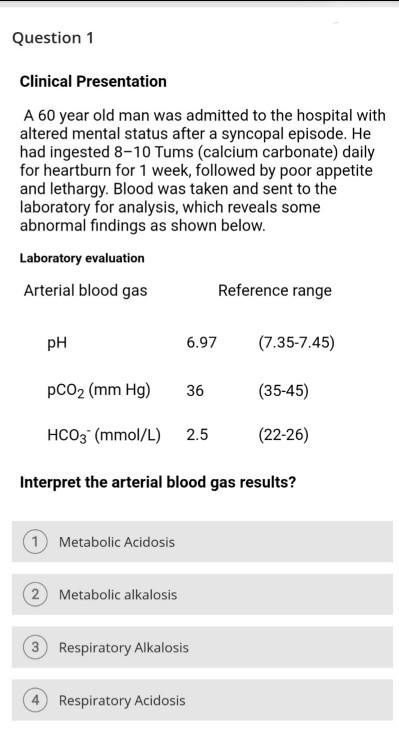 Solved Question 1 Clinical Presentation A 60 year old man | Chegg.com