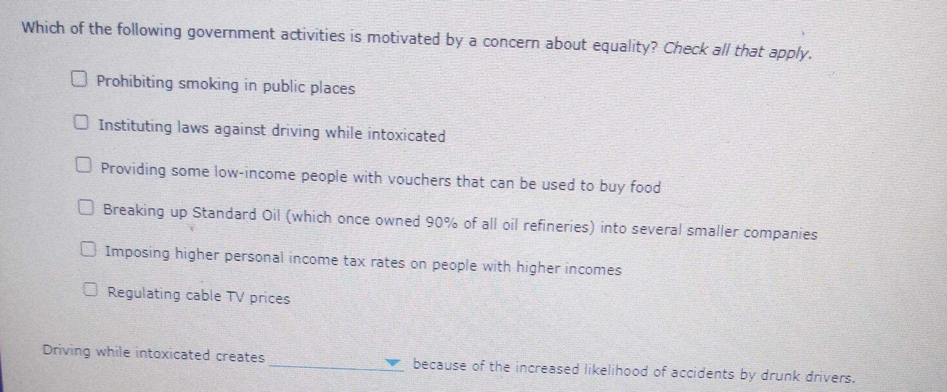 Solved Which of the following government activities is | Chegg.com