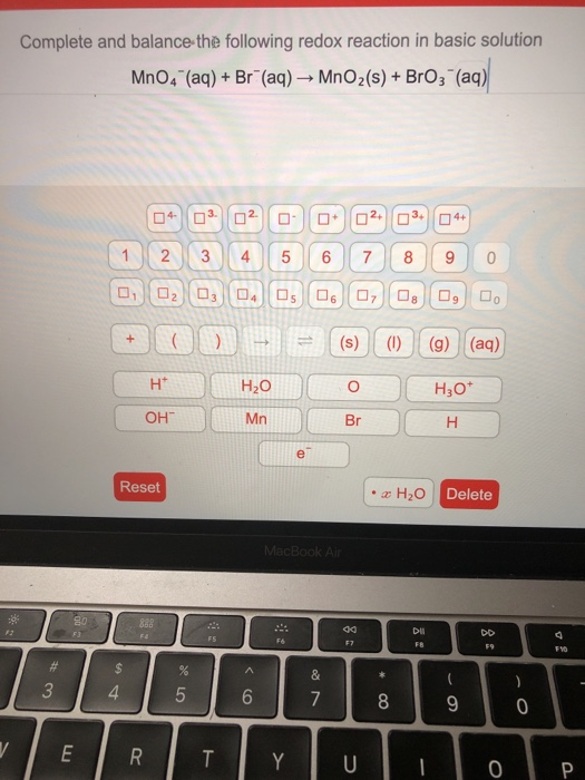 Solved Complete And Balance The Following Redox Reaction In | Chegg.com