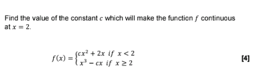 Solved Find the value of the constant c which will make the | Chegg.com