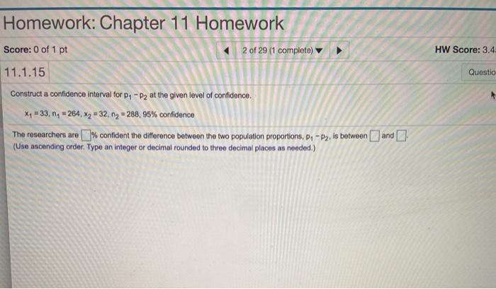 Solved Homework: Chapter 11 Homework Score: 0 of 1 pt