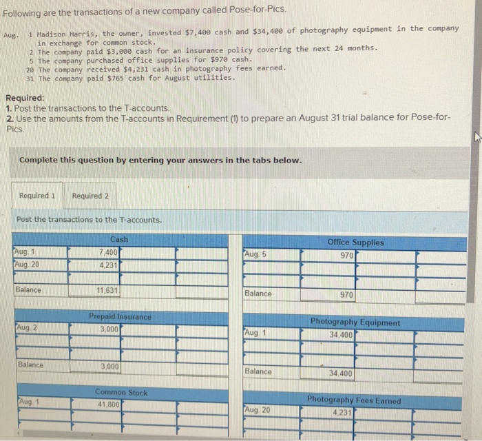 Following Are The Transactions Of A New Pany Chegg 