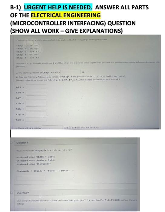 Solved B-1) URGENT HELP IS NEEDED. ANSWER ALL PARTS OF THE | Chegg.com