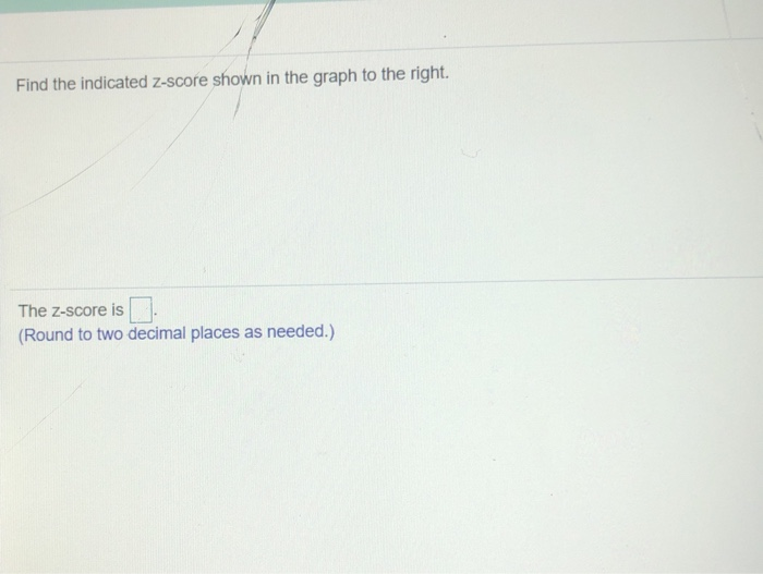 Solved Find the indicated z-score shown in the graph to the | Chegg.com