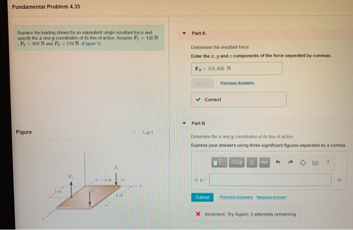 Solved Fundamental Problem 4.35 Part A Replace The Loading | Chegg.com