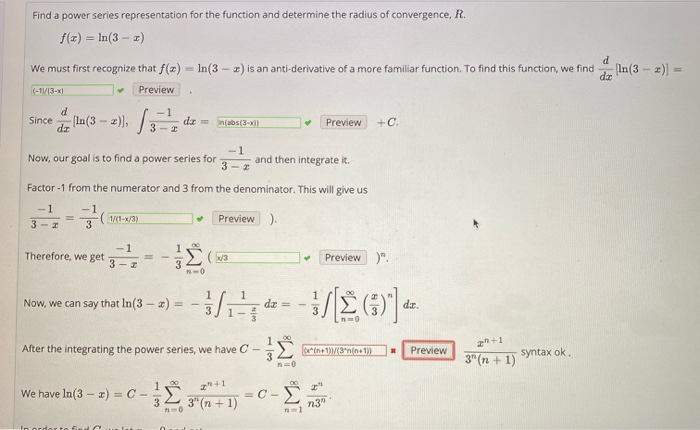 Find A Power Series Representation For The Function Chegg Com