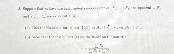 Solved 3. Suppose that we have two independent random | Chegg.com
