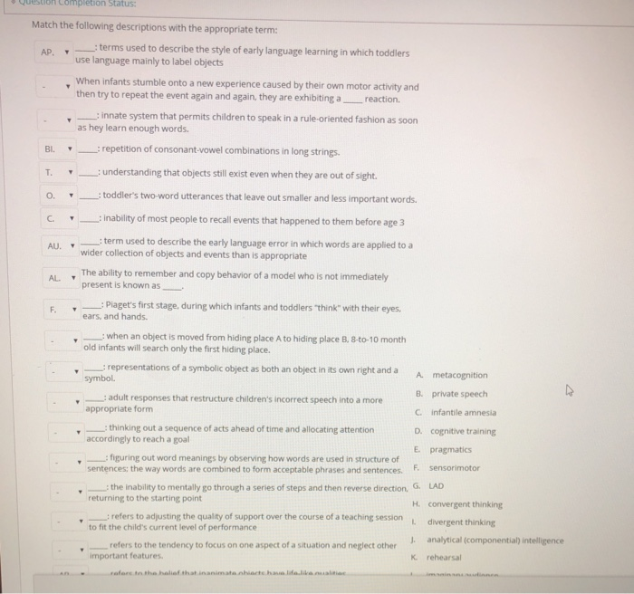 Solved Question Completion Status: Match the following | Chegg.com