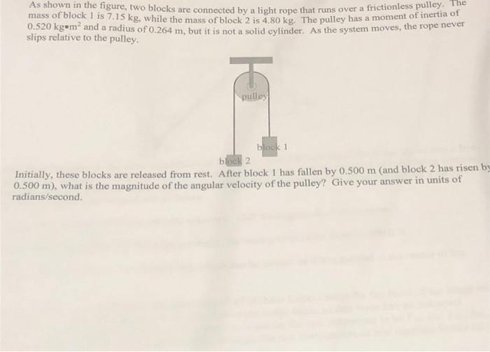 Solved As Shown In The Figure, Two Blocks Are Connected By A | Chegg.com