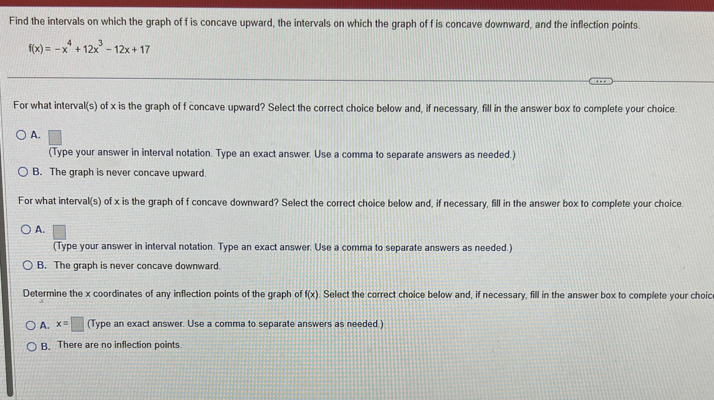 Solved Find the intervals on which the graph of f is concave | Chegg.com