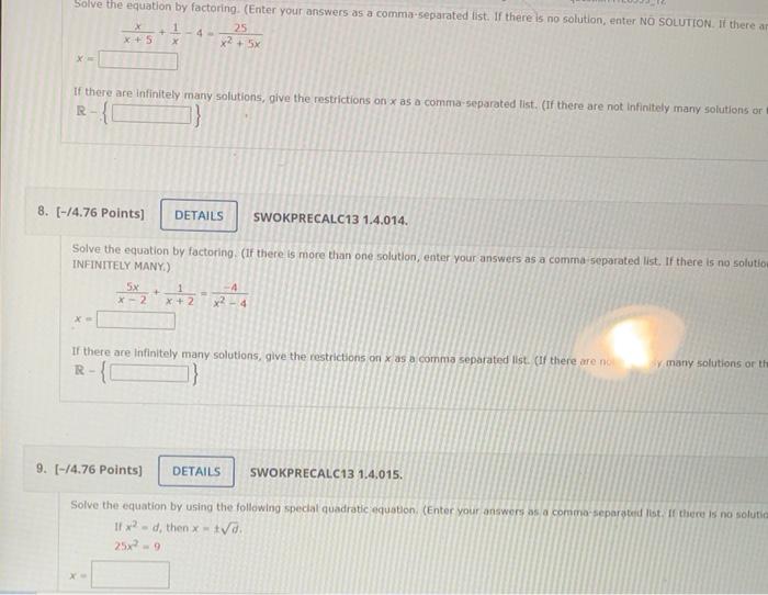 Solved Solve the equation by factoring (Enter your answers | Chegg.com