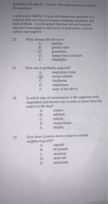 Solved Questions 22 and 23. Use the following scenario to | Chegg.com