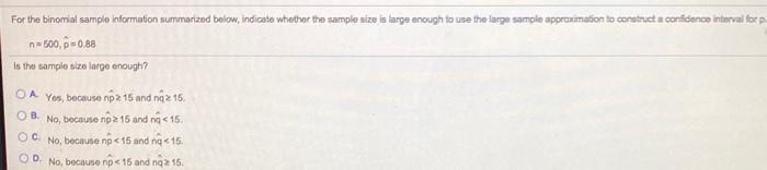 Solved For the binomial sample information summarized below, | Chegg.com