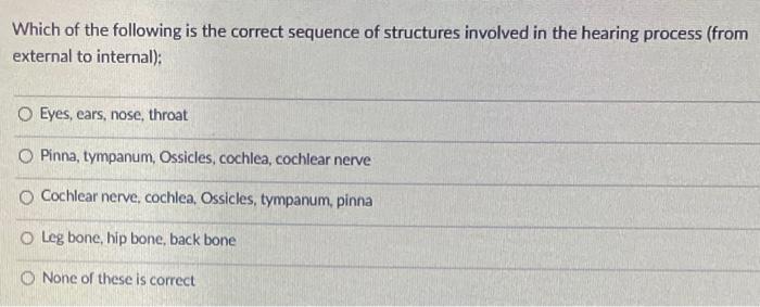 Solved Which of the following is the correct sequence of | Chegg.com