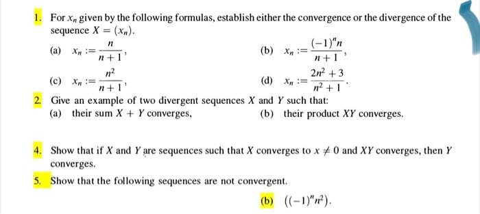 Solved 5 Use The Definition Of The Limit Of A Sequence To Chegg Com