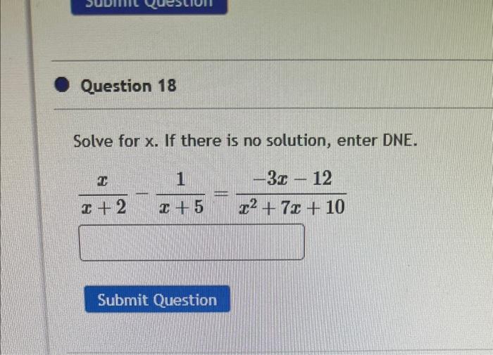 Solved Solve For X If There Is No Solution Enter Dne 7286