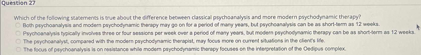Solved Question 27Which of the following statements is true | Chegg.com