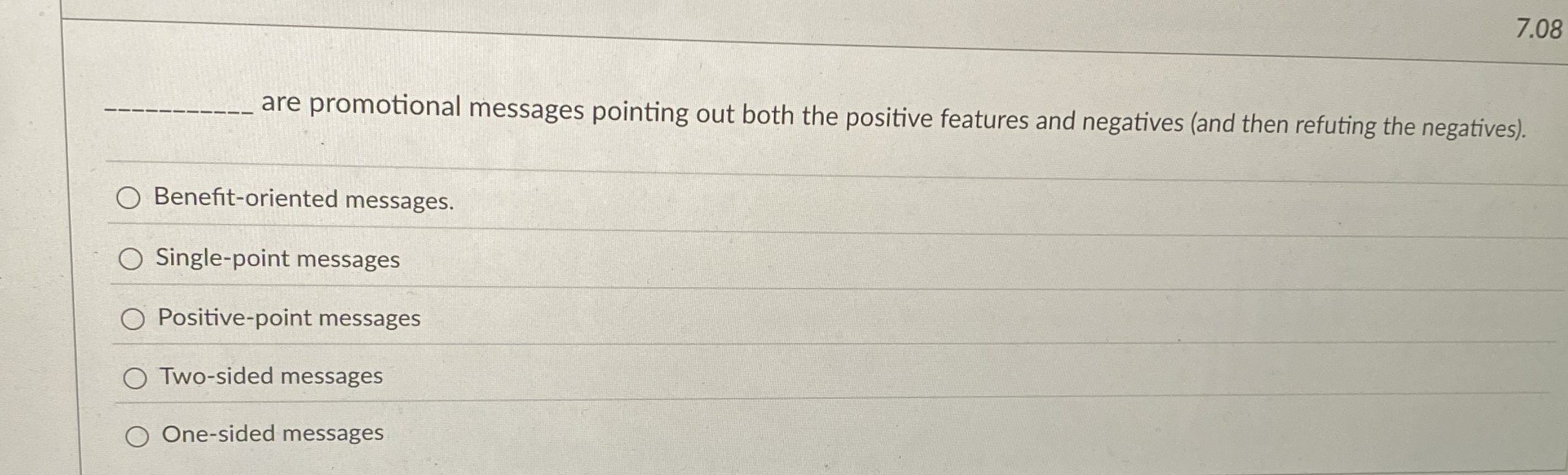 Solved 7.08are promotional messages pointing out both the | Chegg.com
