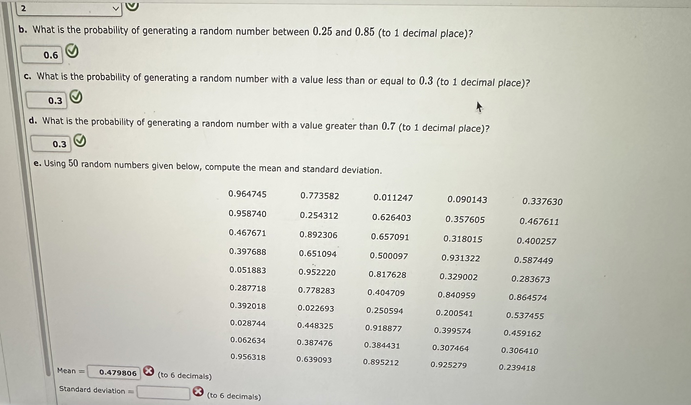 Solved 2b. ﻿What is the probability of generating a random | Chegg.com