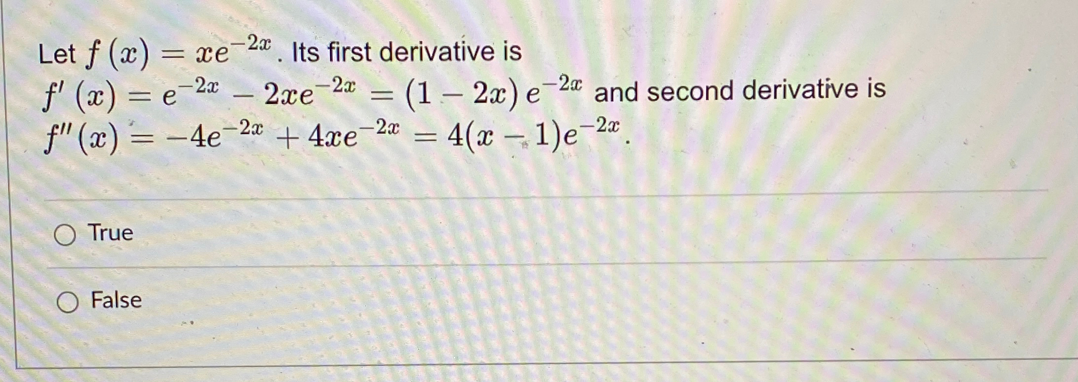 second derivative of xe x 2