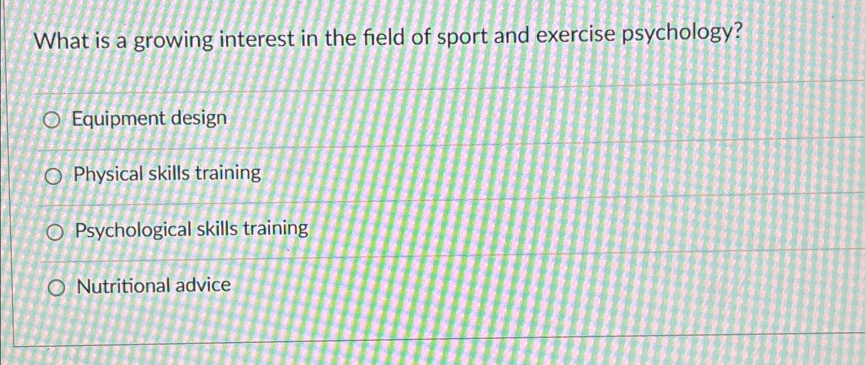 Solved What is a growing interest in the field of sport and | Chegg.com