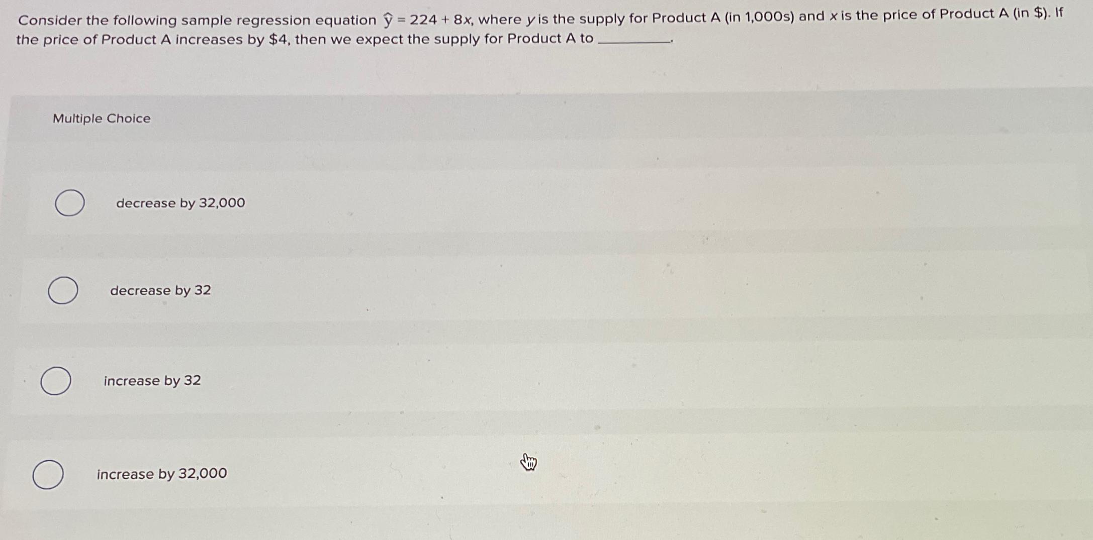 Solved Consider The Following Sample Regression Equation | Chegg.com