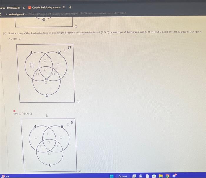 Solved (a) Tliustrato one of the distributive laws by