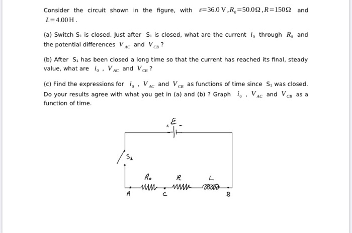 Solved Consider the circuit shown in the figure, with =36.0 | Chegg.com