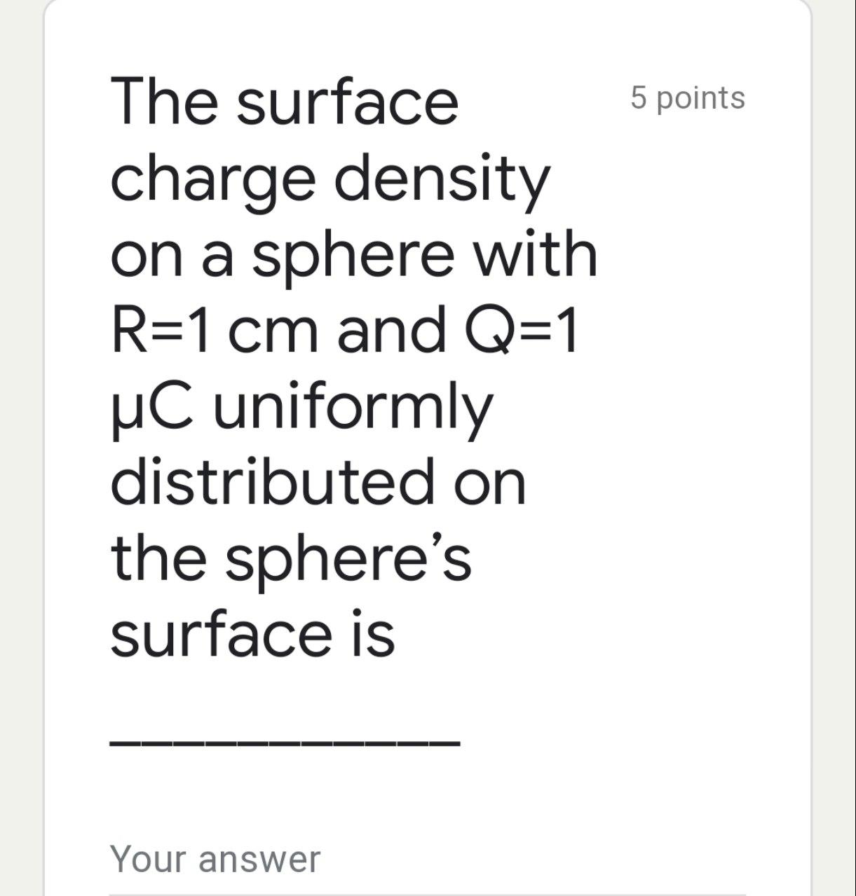 Solved 5 points The surface charge density on a sphere with | Chegg.com