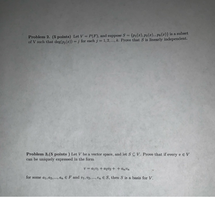 Solved Let V P F And Suppose S P1 X P2 X Pk X I Chegg Com