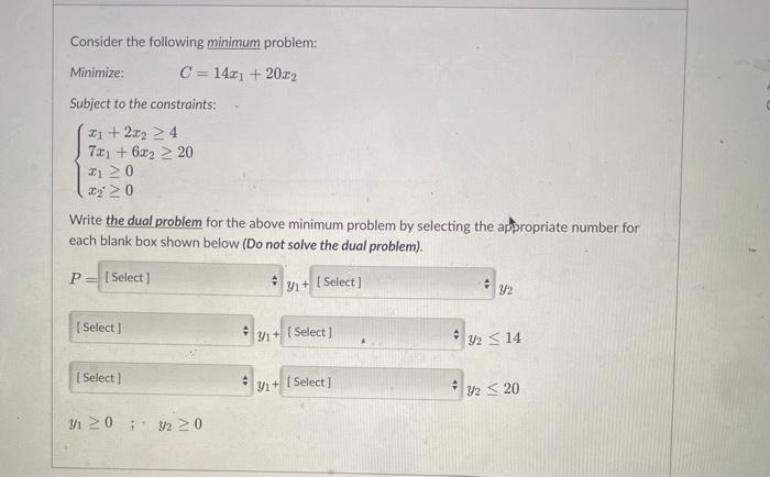 Solved Consider The Following Minimum Problem: Minimize: | Chegg.com