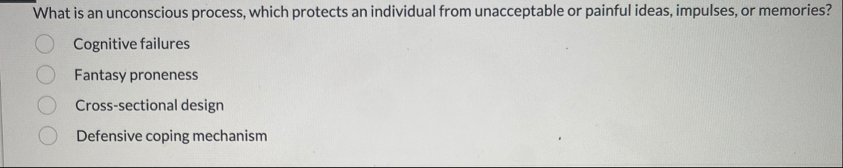 Solved What is an unconscious process, which protects an | Chegg.com