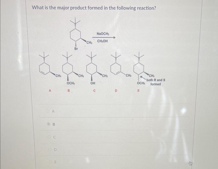 Solved What Is The Major Product Formed In The Following | Chegg.com